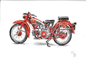 moto cycle moto guzzi acquarello acquerello moto water color watercolors (2)
